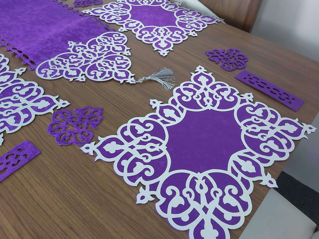 table runner velvet cutwork